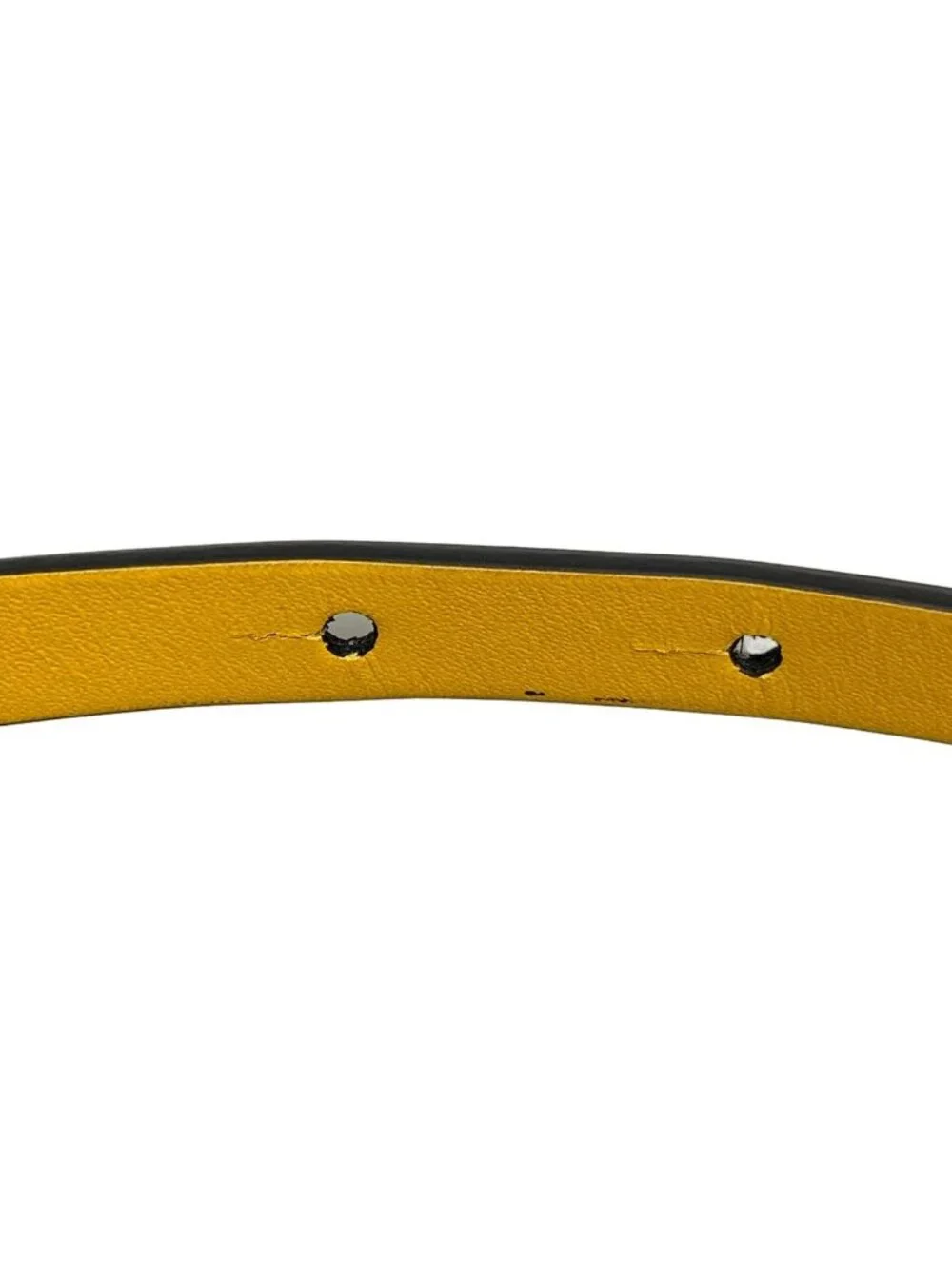 Loewe Belt White Dark Yellow Gold Reversible Anagram Leather